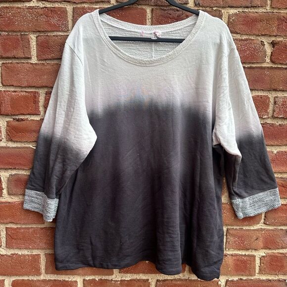 FRESH PRODUCE $74 Sunset French Terry Sweatshirt ombré 2X NEW - Picture 1 of 9